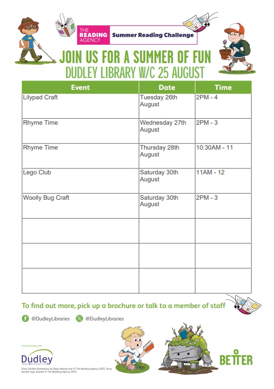 Dudley Library - Summer Reading Challenge Week 6